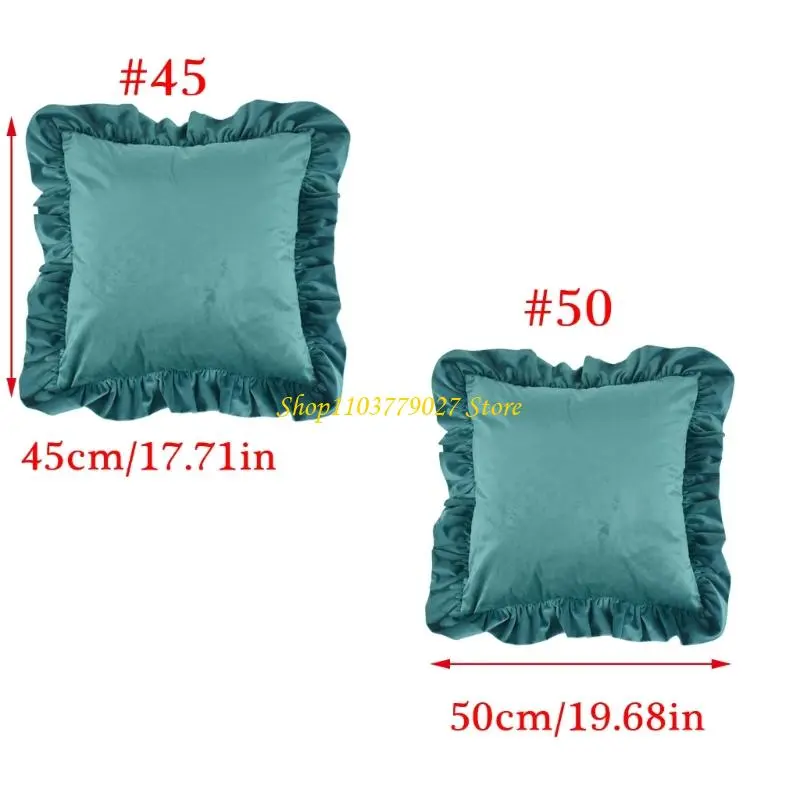 C4DF Pillow Case Bedroom Sofa Pillow Shams 17.7Inch/19.7inch Color Ruffled