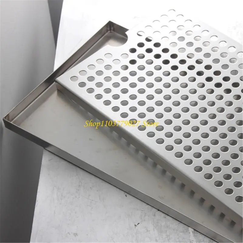 C4DF Stainless Steels Beer Drip Tray Metal Beer Towers Drip Pan Metal Kegrator Drip Pad