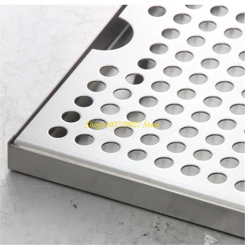 C4DF Stainless Steels Beer Drip Tray Metal Beer Towers Drip Pan Metal Kegrator Drip Pad