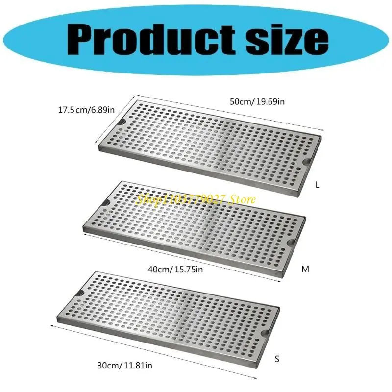 C4DF Stainless Steels Beer Drip Tray Metal Beer Towers Drip Pan Metal Kegrator Drip Pad
