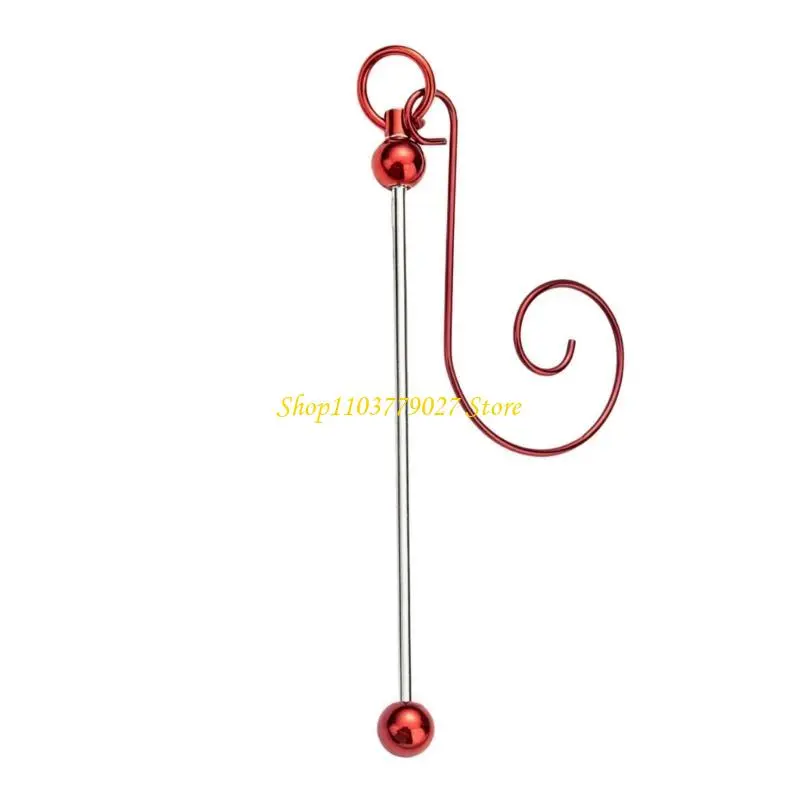 C4DF Set Of 5 Beadable Hangers Set for Creative Christmas Crafts Metal Hanging Hook