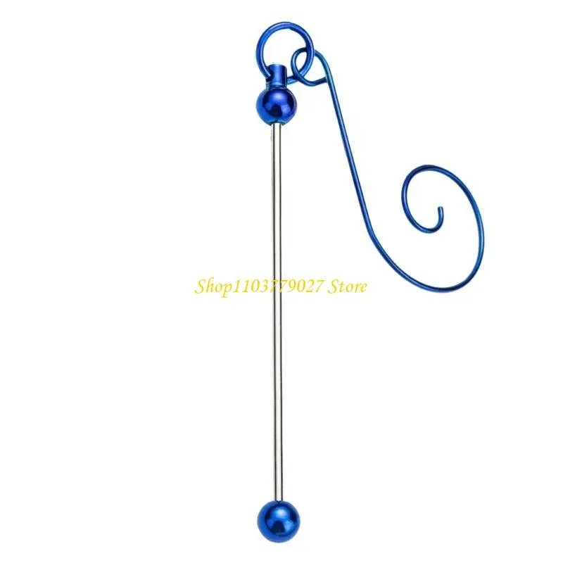 C4DF Set Of 5 Beadable Hangers Set for Creative Christmas Crafts Metal Hanging Hook