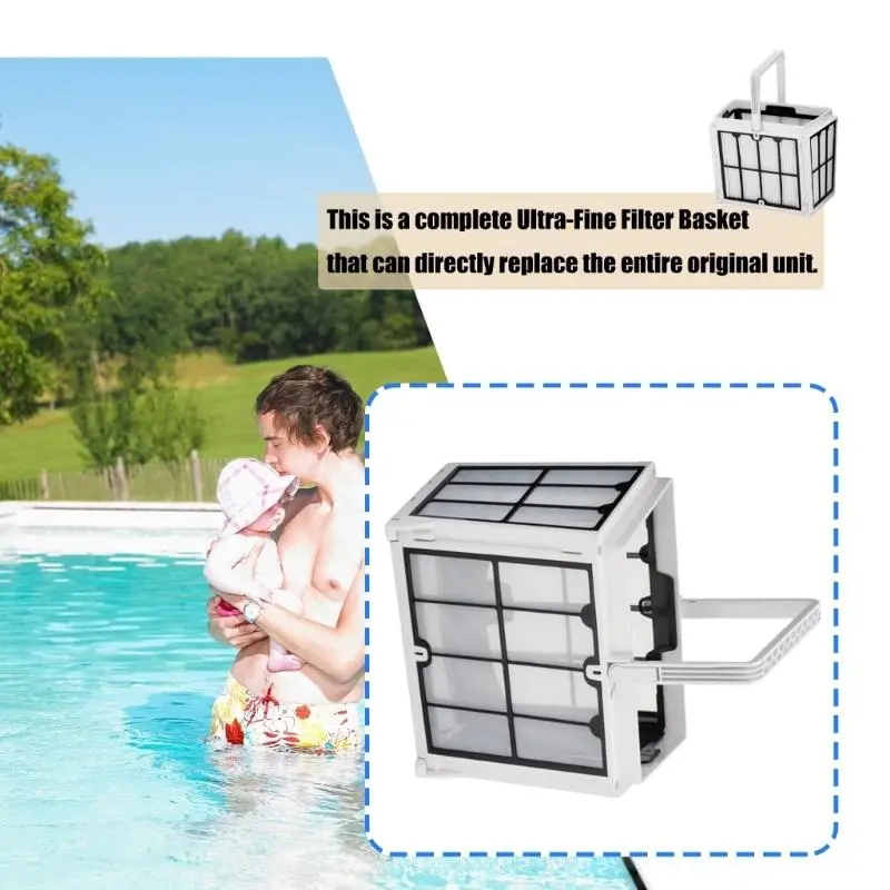 C4DF Replacement Skimmer Basket for Mostly Series Pool Vacuums Fine Mesh Filtration System Filter Basket Replacement