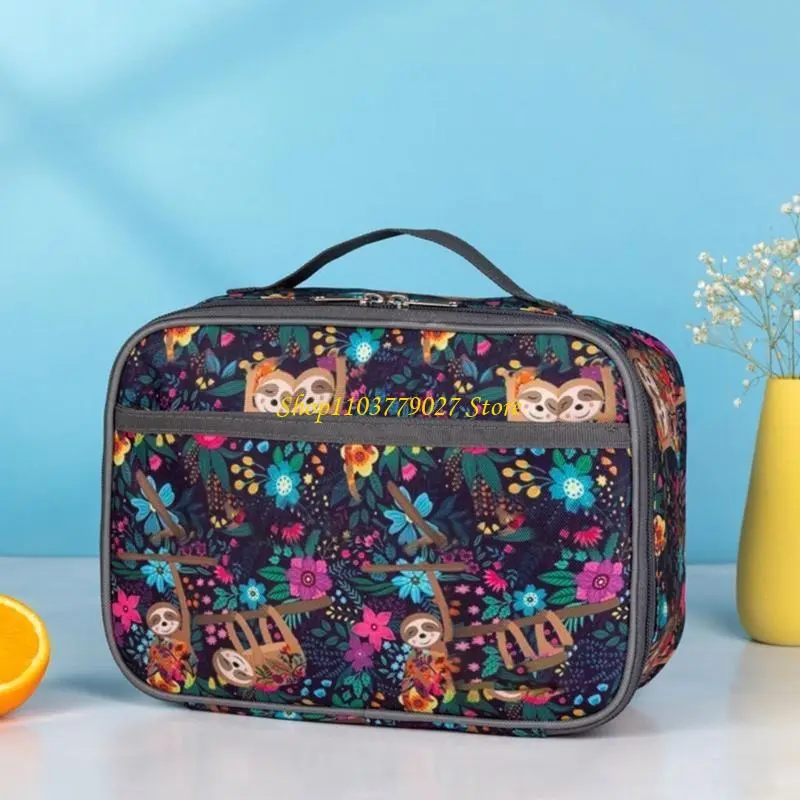 C4DF Oxford Fabric Square Lunch Box for Kids and Adults Outdoor Camping Bentos Bag