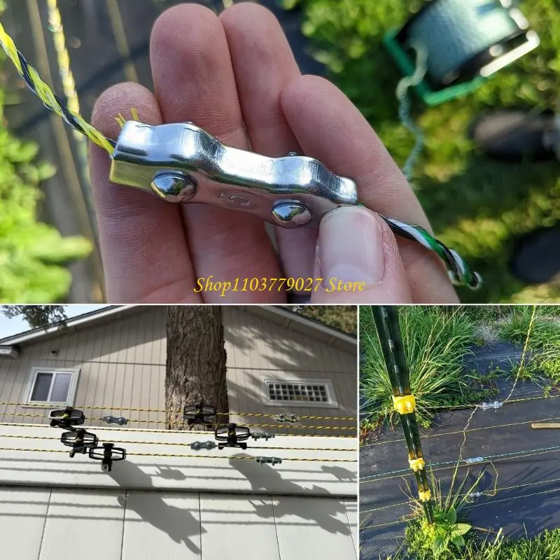 C4DF Multipurpose Cable Clamps Accessory for Sturdy Metal Wire Rope In Electrical Fence Systems Easy Installion Designs