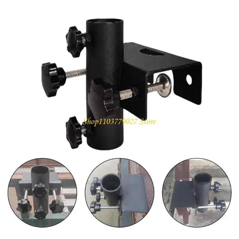 C4DF Iron Umbrella Mount Parasol Holder For Balcony Railings Outdoor Cafe Garden Use
