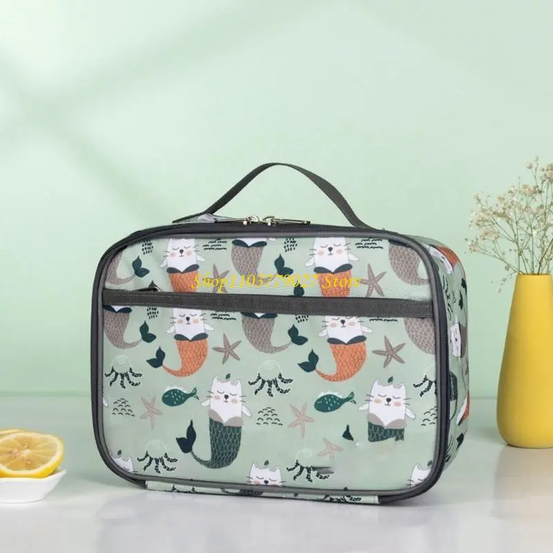 C4DF Oxford Fabric Square Lunch Box for Kids and Adults Outdoor Camping Bentos Bag