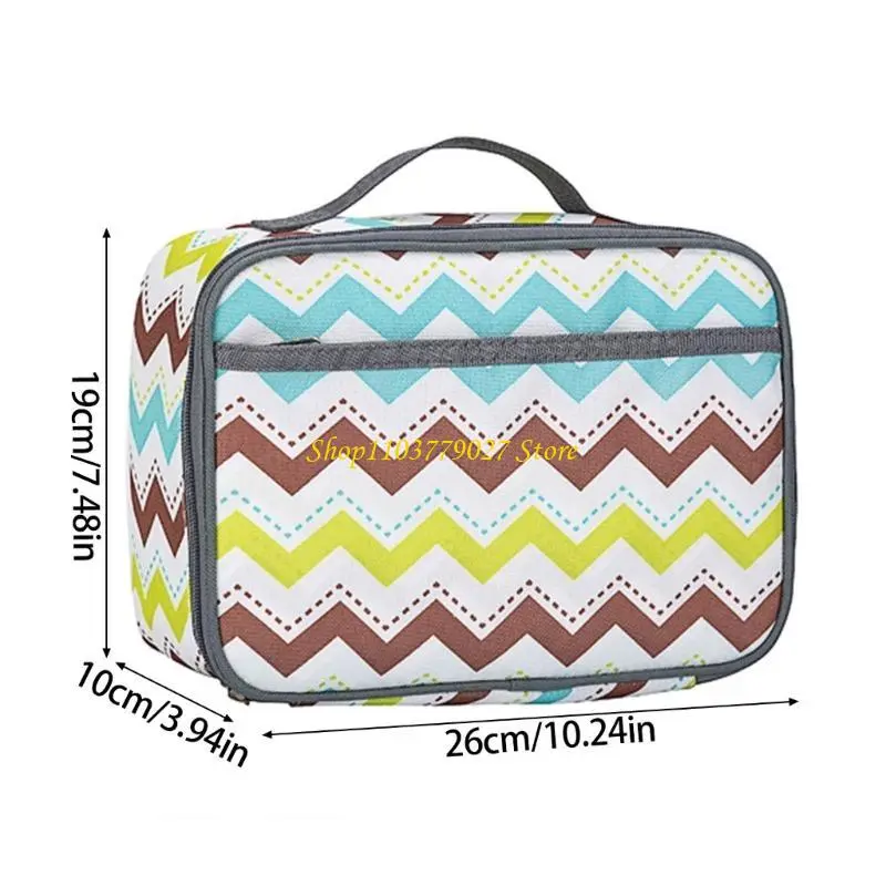 C4DF Oxford Fabric Square Lunch Box for Kids and Adults Outdoor Camping Bentos Bag