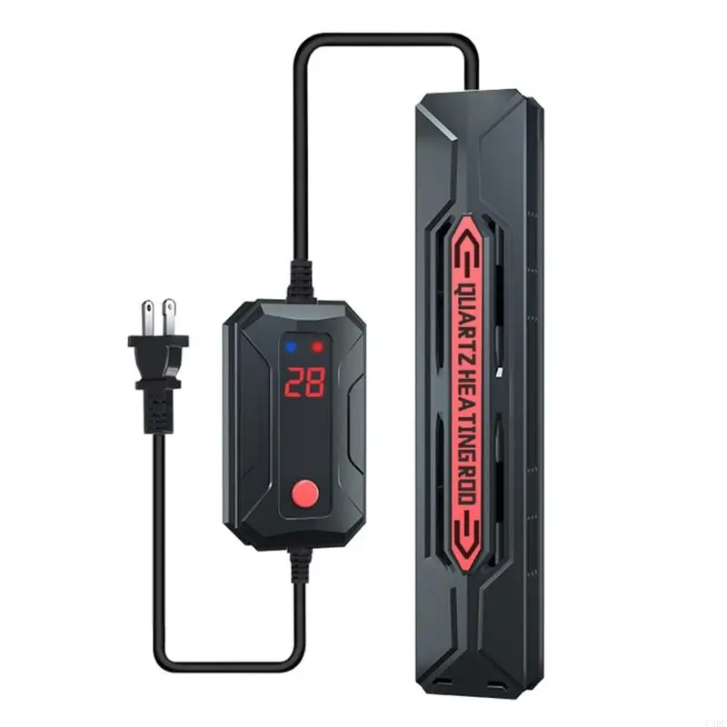 C4DF Aquarium Heater 300W, 500W, 800W, 1000W, 1200W Glass Heater Fish for Tank Fast Heating Temp Controlle