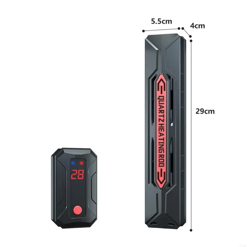 C4DF Aquarium Heater 300W, 500W, 800W, 1000W, 1200W Glass Heater Fish for Tank Fast Heating Temp Controlle