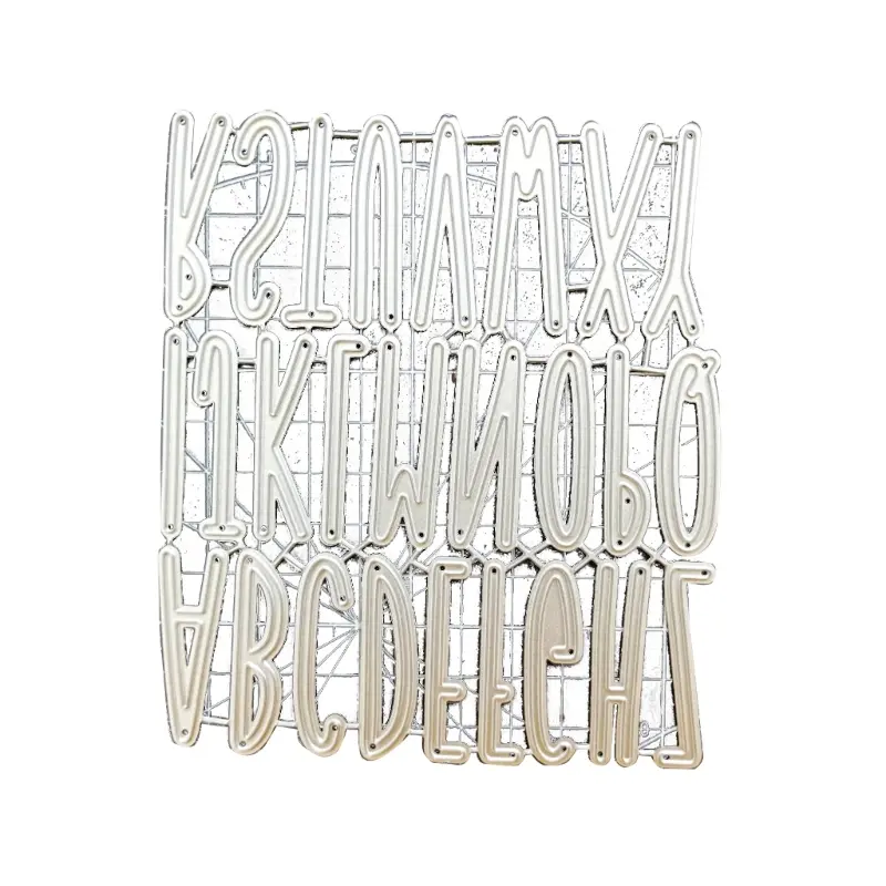 Y1UB Metal Die Cuts English Letter Embossing Stencil Cutting Dies for Card Making Scrapbooking Paper Craft DIY Template Mold