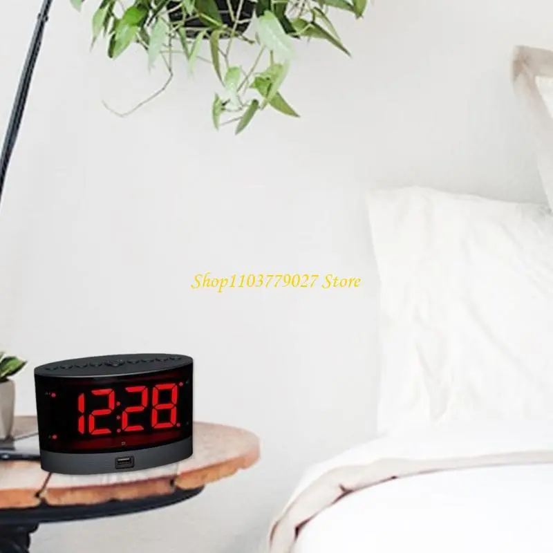 C4DF Loud LED Alarm Clock for Heavy Sleepers Wireless Bed Shaker with 2 Alarms