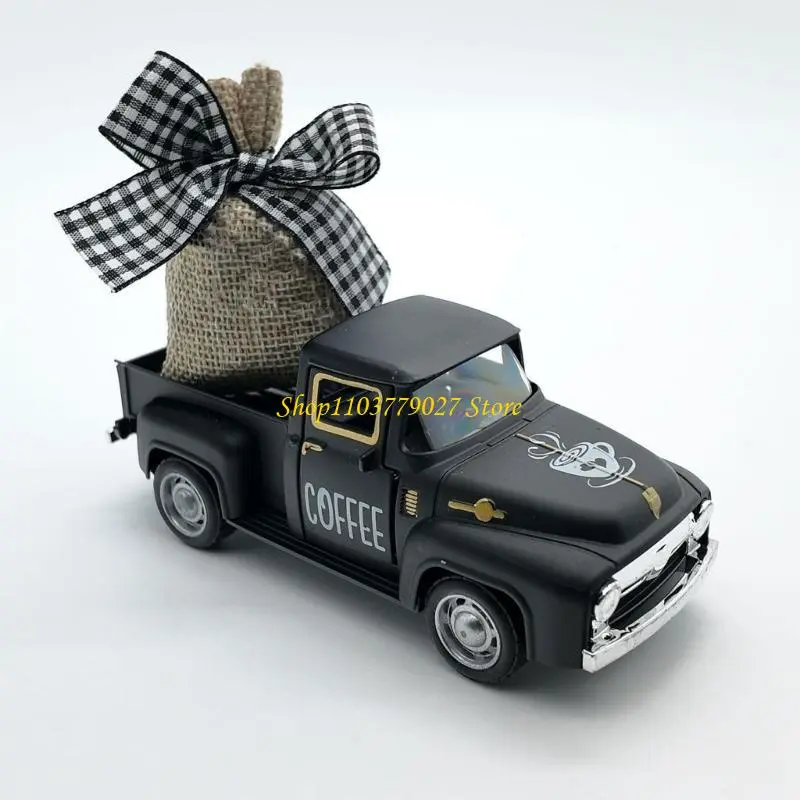 C4DF Unique Farmhouses Coffee Decors Mini Truck Model for Home or Cafe Table Display