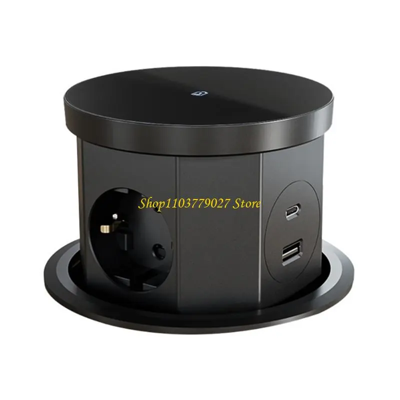 C4DF Lifting Socket Power Outlet Cordless Desk USB Charging Countertops Socket
