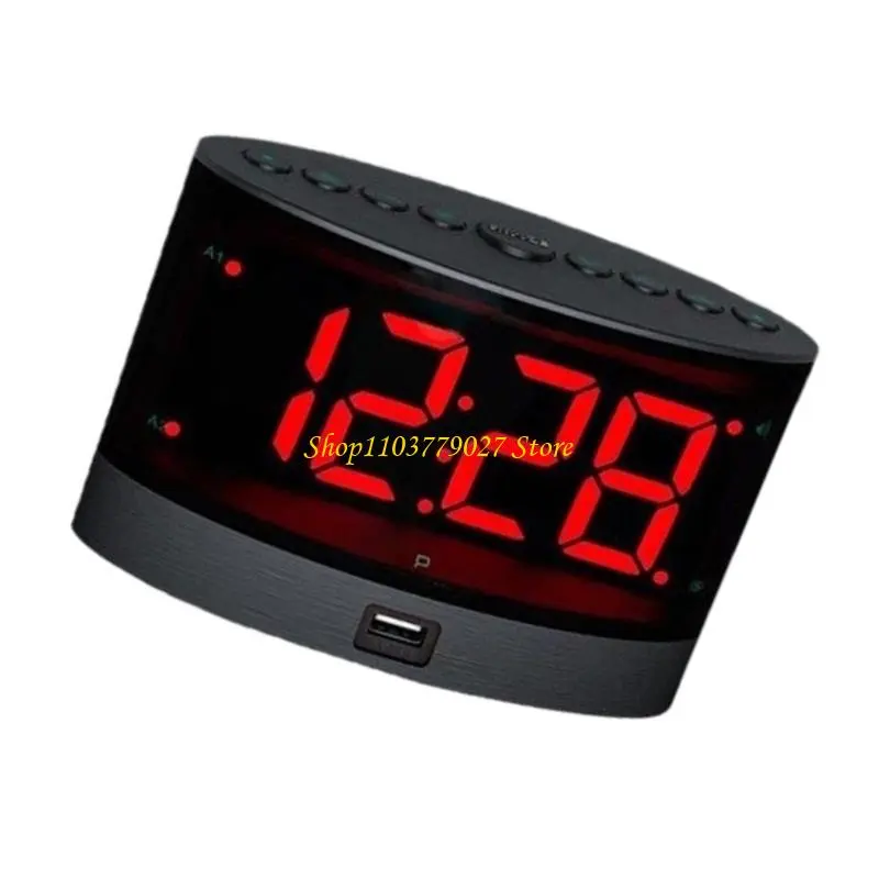 C4DF Loud LED Alarm Clock for Heavy Sleepers Wireless Bed Shaker with 2 Alarms