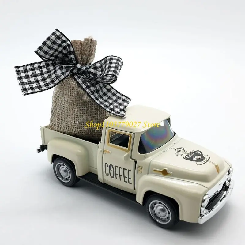 C4DF Unique Farmhouses Coffee Decors Mini Truck Model for Home or Cafe Table Display