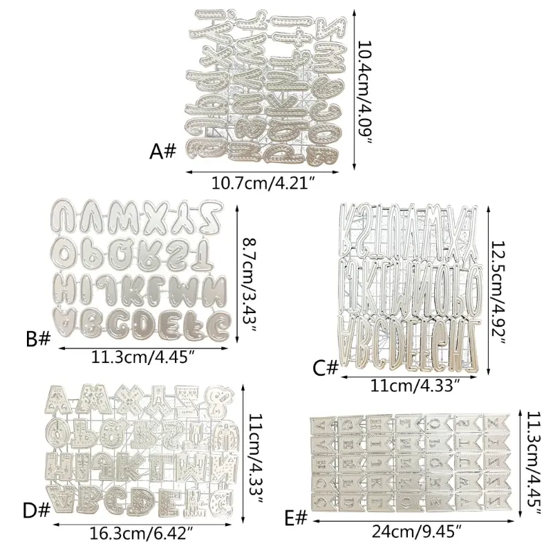 Y1UB Metal Die Cuts English Letter Embossing Stencil Cutting Dies for Card Making Scrapbooking Paper Craft DIY Template Mold