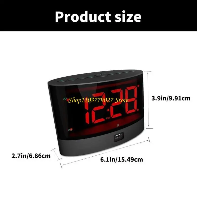 C4DF Loud LED Alarm Clock for Heavy Sleepers Wireless Bed Shaker with 2 Alarms