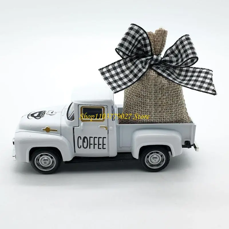 C4DF Unique Farmhouses Coffee Decors Mini Truck Model for Home or Cafe Table Display