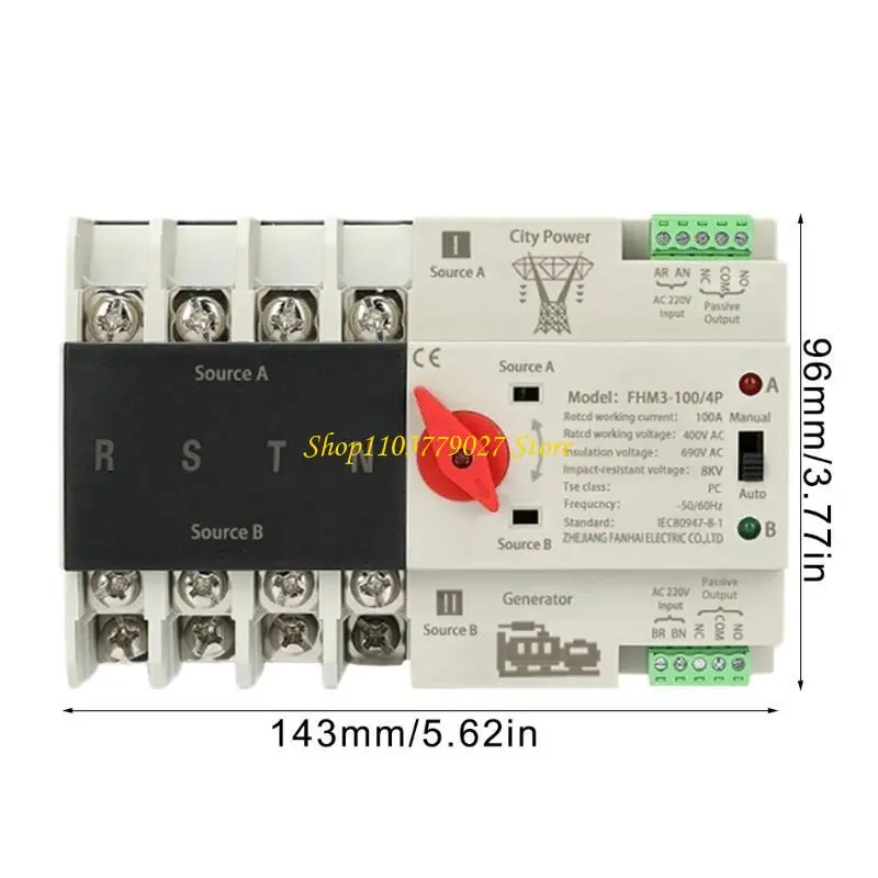 C4DF Electrical Selectors Switches 4P Automatic Transfer Switches for Emergency Power