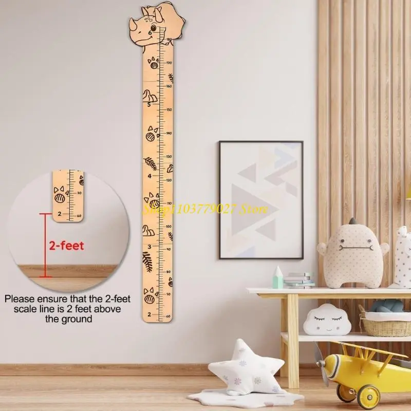 C4DF Waterproof Cartoon Growth Chart Decal for Kids Room Decors and Height Tracking