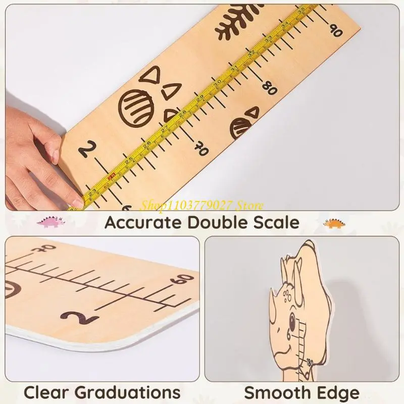 C4DF Waterproof Cartoon Growth Chart Decal for Kids Room Decors and Height Tracking