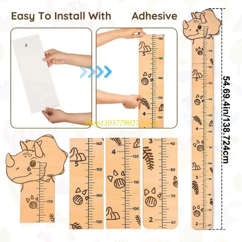C4DF Waterproof Cartoon Growth Chart Decal for Kids Room Decors and Height Tracking