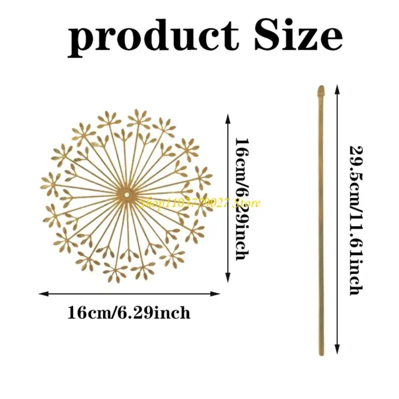C4DF Rusty Dandelions Sculpture Garden Stake Weather Resistant Landscape Art Decors