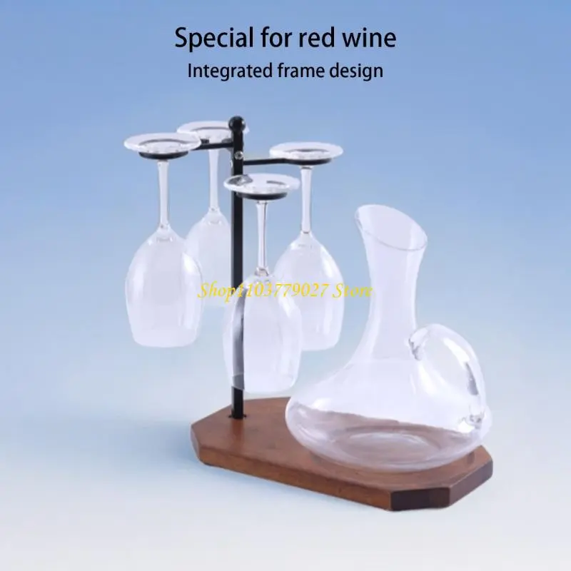 C4DF Wine Glass Storage Solution Wine Glass Rack With Decanter Tray Desktop Goblet Drying Rack for Home Kitchen Restaurant