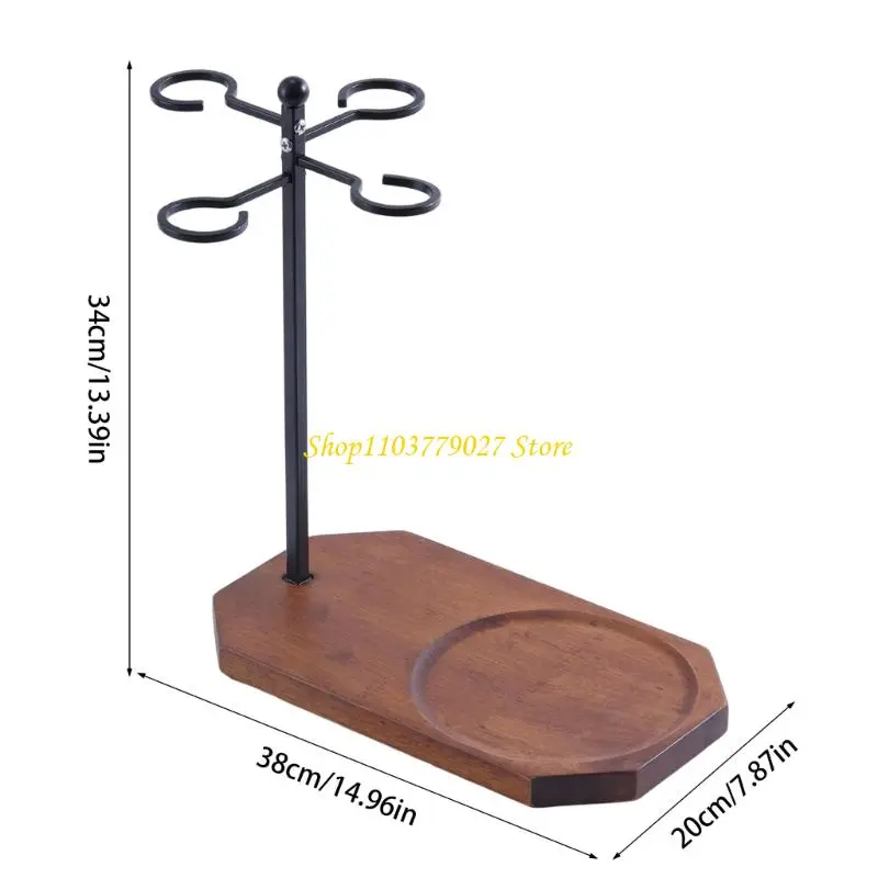 C4DF Wine Glass Storage Solution Wine Glass Rack With Decanter Tray Desktop Goblet Drying Rack for Home Kitchen Restaurant