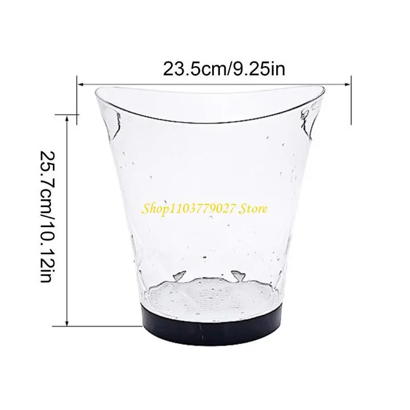 C4DF Large 5L LED Ice Buckets Light Ice Buckets Bin for Wine and Beer Coolers