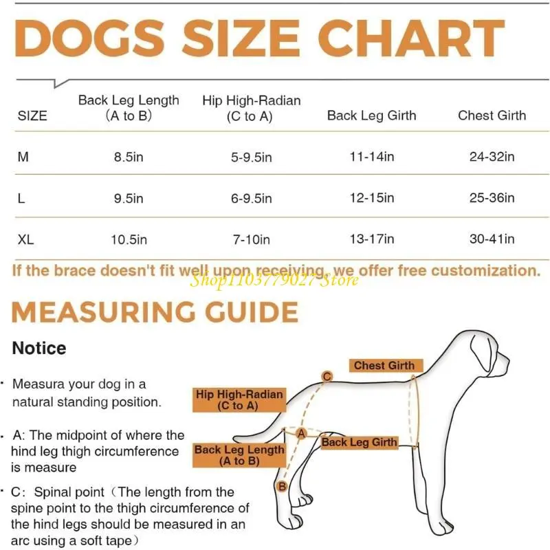 C4DF Dog Leg Support Brace Prevent Licking Warm and Protects Help Prevent Sprains