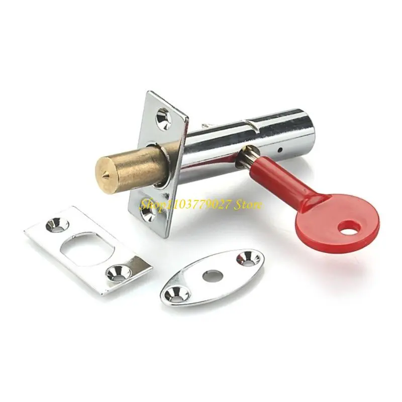 C4DF 2Pcs Tube Well Lock Mortice Door Bolts with Star Key Pipe Tube Well Invisible Lock for Hotel Factory Fireproof Door