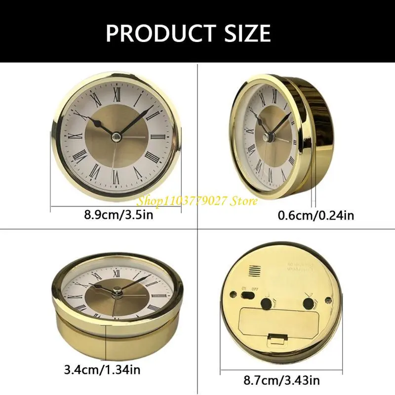 C4DF Simple Installation Quartzs Alarm Clock Insert 3.5Inch Roman Numerals Insert