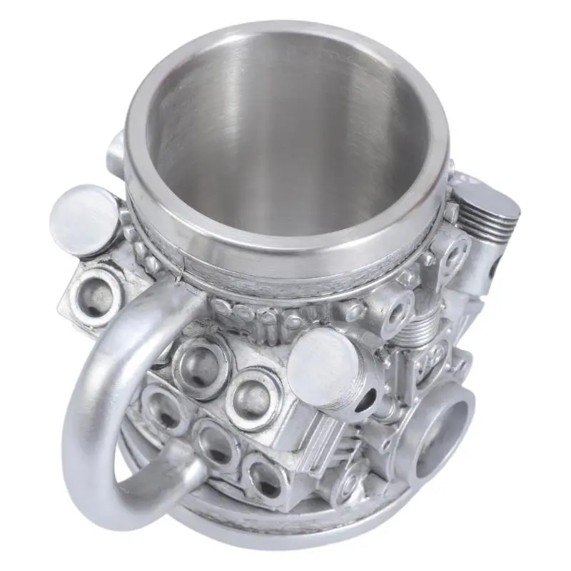 C4DF Double Walled Insulated Resin Mug Stainless Steel Interior Engine Coffee Cup