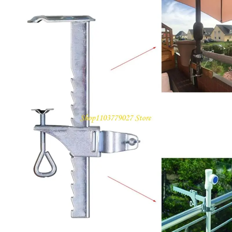 C4DF Balcony Umbrella Stand with Metal Clamp Fit Umbrellas Up to 1.5 Inches for Courtyards