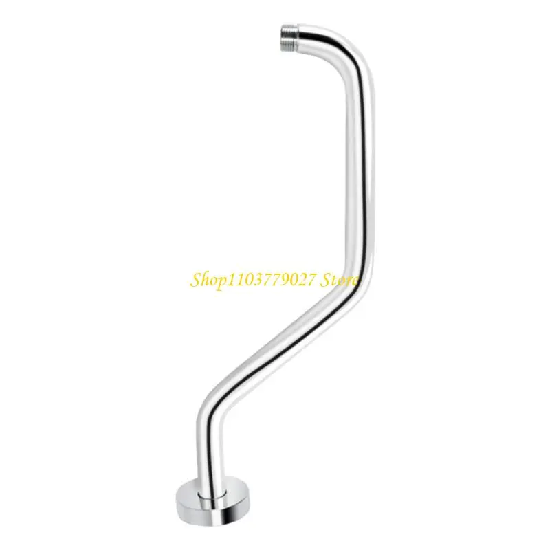 C4DF Multipurpose Wall Mounted Shower Arm Matte Black Finish Accessory for Fixed and Handheld Showerheads with Flanges