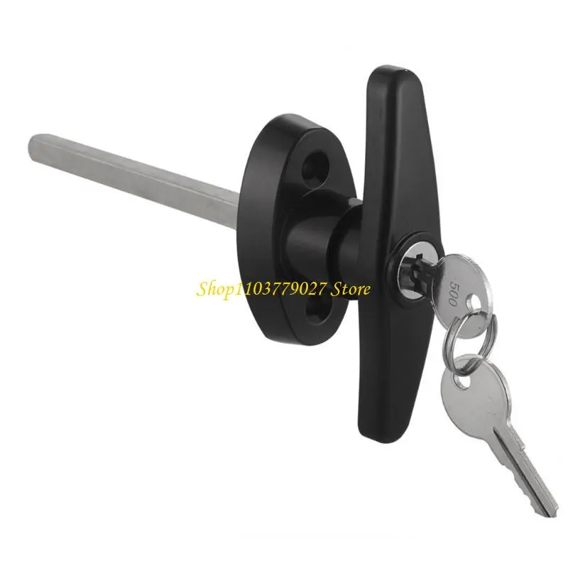 C4DF Heavy Duty Black Handle Lock & Keys Shed Security Lock Longer Stem Handle Lock