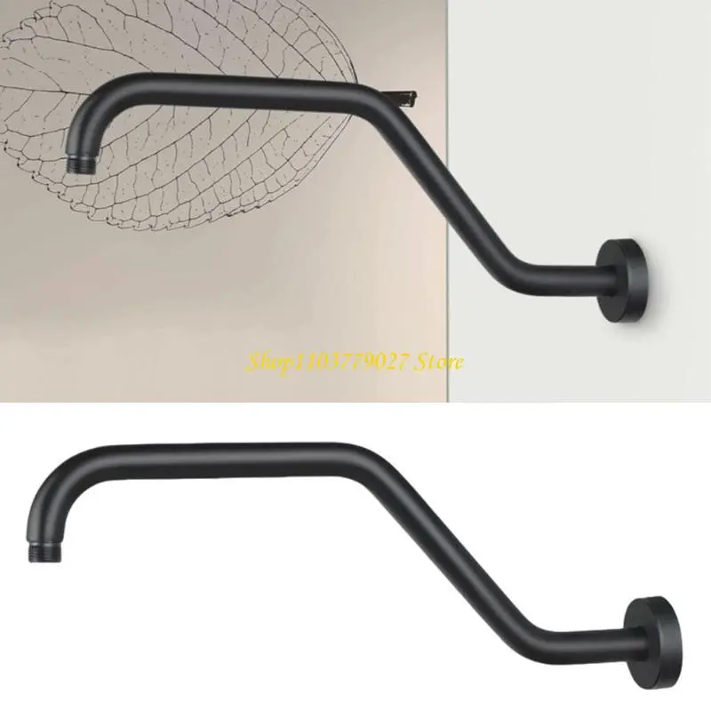 C4DF Multipurpose Wall Mounted Shower Arm Matte Black Finish Accessory for Fixed and Handheld Showerheads with Flanges