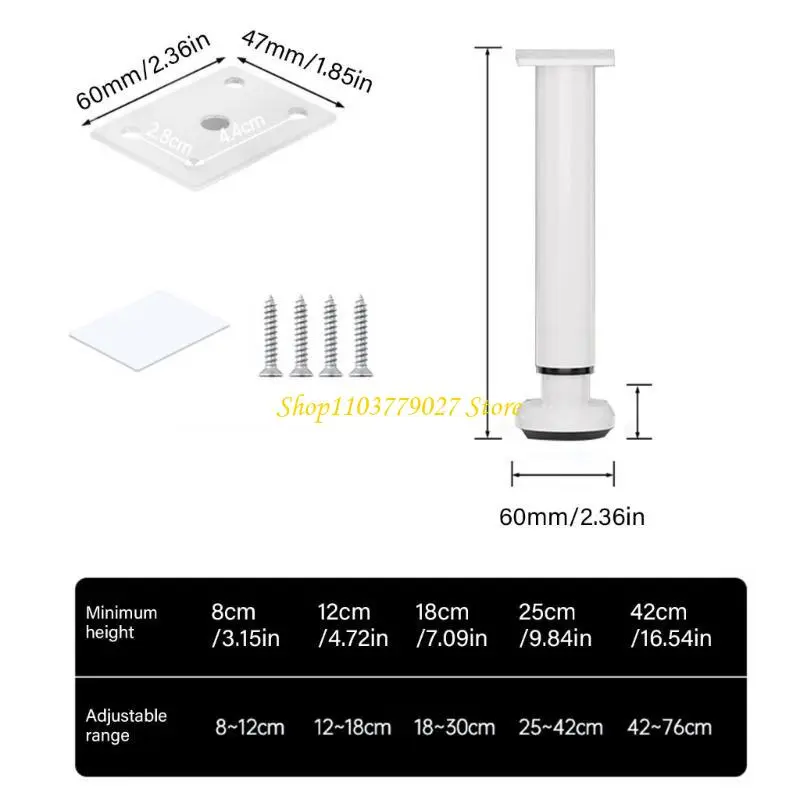 C4DF 4pcs Bed Frame Legs Stable Sofa Legs with Adjustable Designs for Home Hotel Use