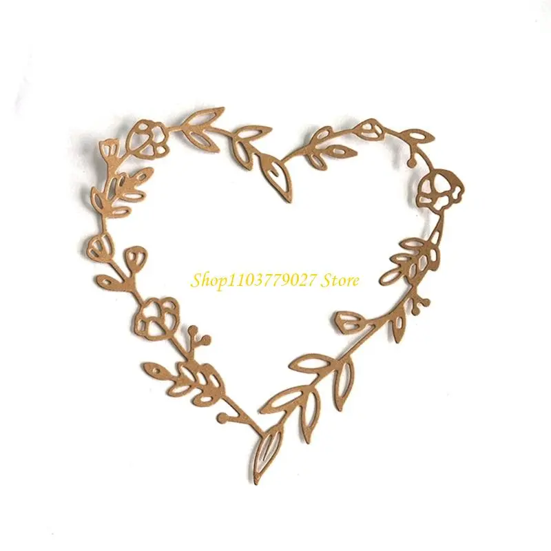 C4DF Heart Wreath Cutting Dies Carbon Steel Die Cut Templates for Scrapbooking Craft