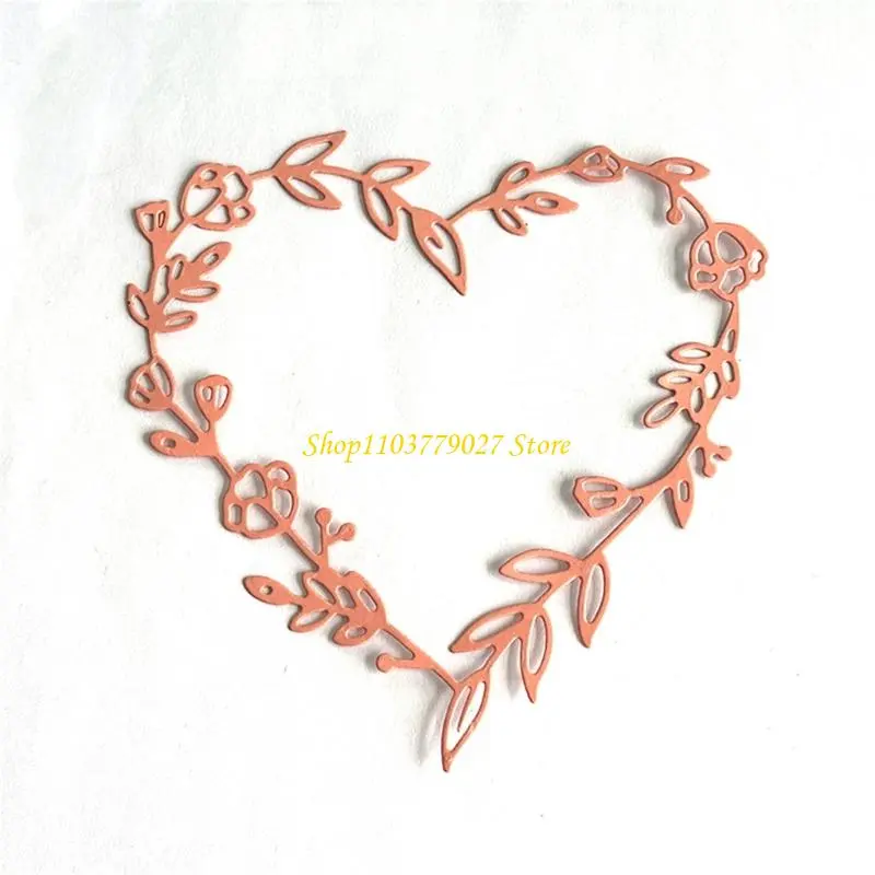 C4DF Heart Wreath Cutting Dies Carbon Steel Die Cut Templates for Scrapbooking Craft