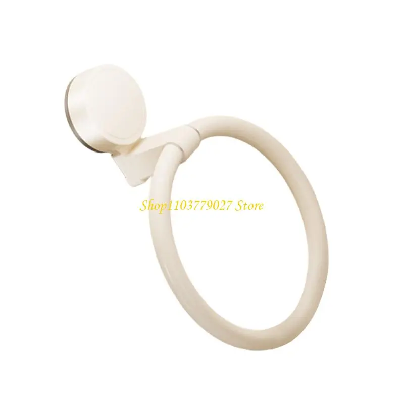 C4DF Space Saving Suction Cup Towel Rings Bathroom Kitchen Wall Mount Organizers No Drilling Modern Design Towel Rack
