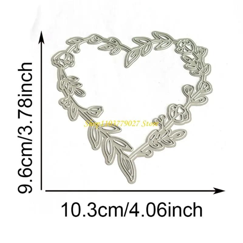 C4DF Heart Wreath Cutting Dies Carbon Steel Die Cut Templates for Scrapbooking Craft