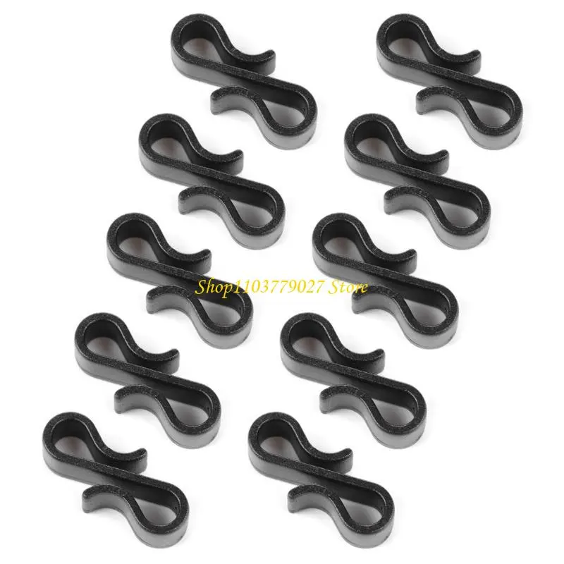 C4DF 10/50Pcs Plastic Hooks S Shaped Hangers Christmas Light Clips Plastic Outdoor Gutter Hook for Christmas Decoration
