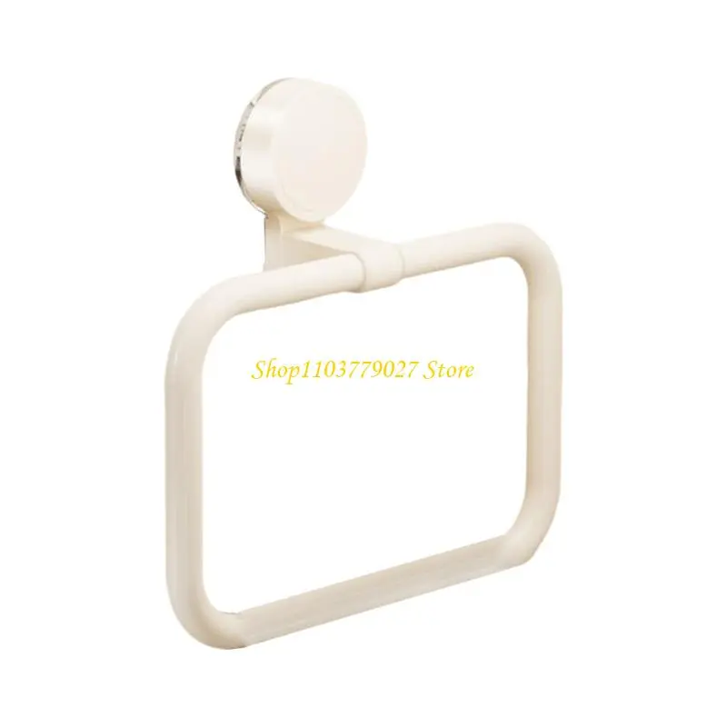 C4DF Space Saving Suction Cup Towel Rings Bathroom Kitchen Wall Mount Organizers No Drilling Modern Design Towel Rack