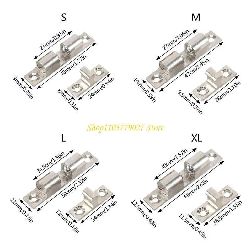 C4DF Adjustable Solid Brass Double Beads Tensioner Latches Accessory for Cabinet and Furniture Door Daily Use