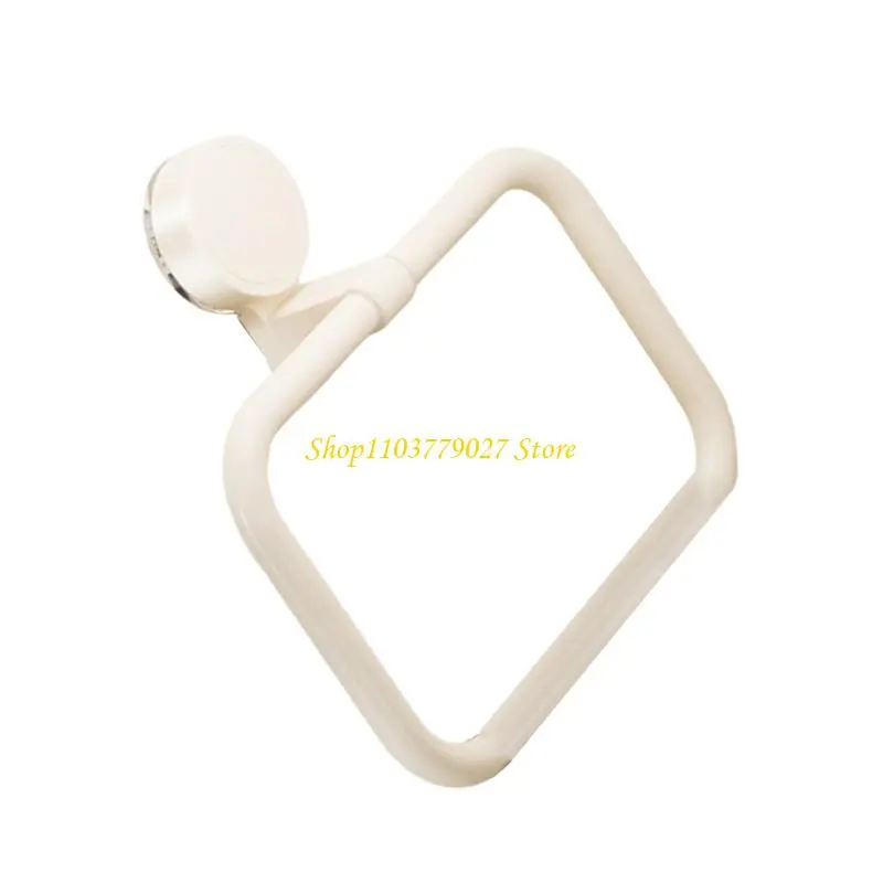 C4DF Space Saving Suction Cup Towel Rings Bathroom Kitchen Wall Mount Organizers No Drilling Modern Design Towel Rack