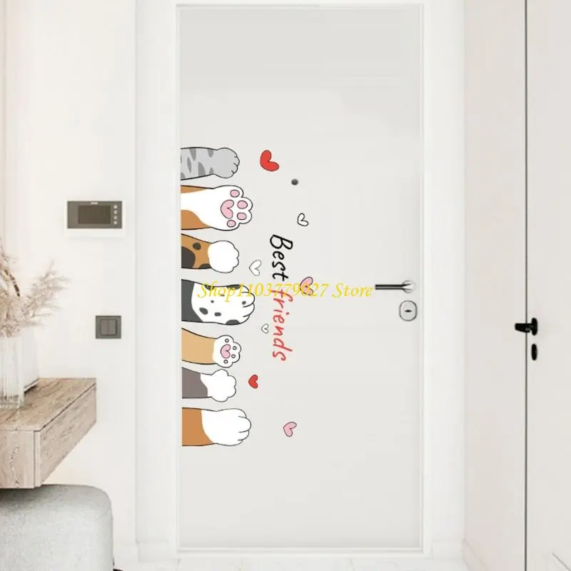 C4DF Removable Kitten Designing Decal For Door Wall Waterproof Decorations Sticker