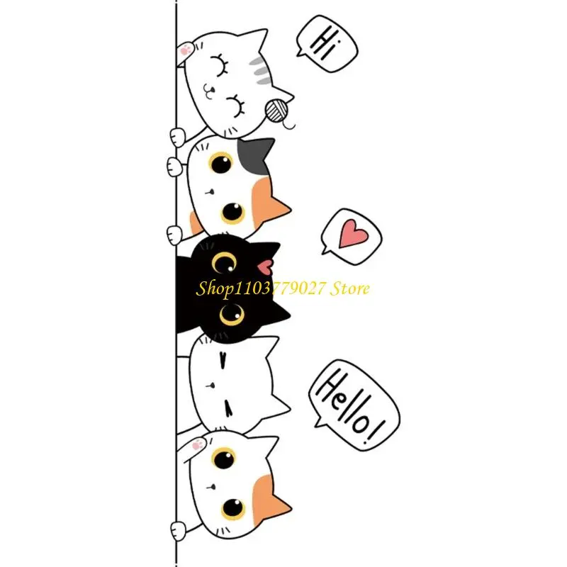 C4DF Removable Kitten Designing Decal For Door Wall Waterproof Decorations Sticker